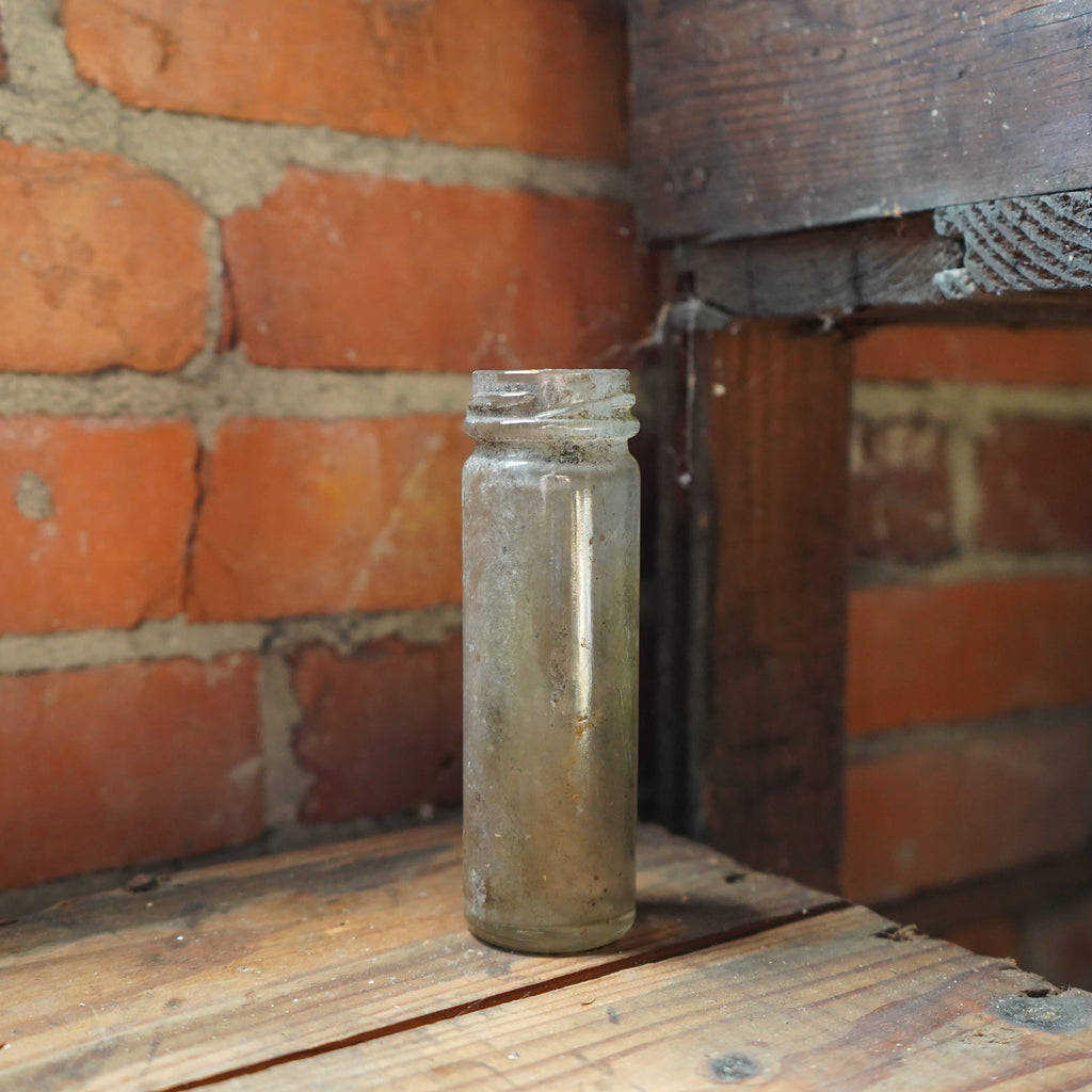 Vintage Clear Glass Bottle with Screw Thread